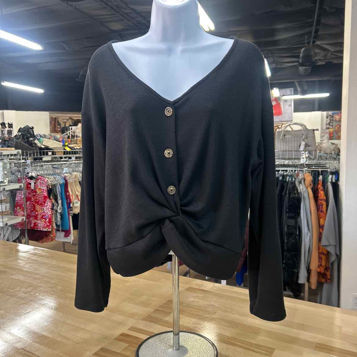 June & Hudson Size 1 Black Preloved Cardigan