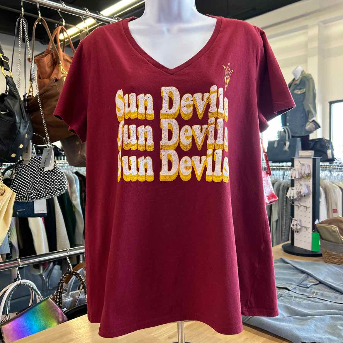 ASU Size XL Burgandy T-shirt