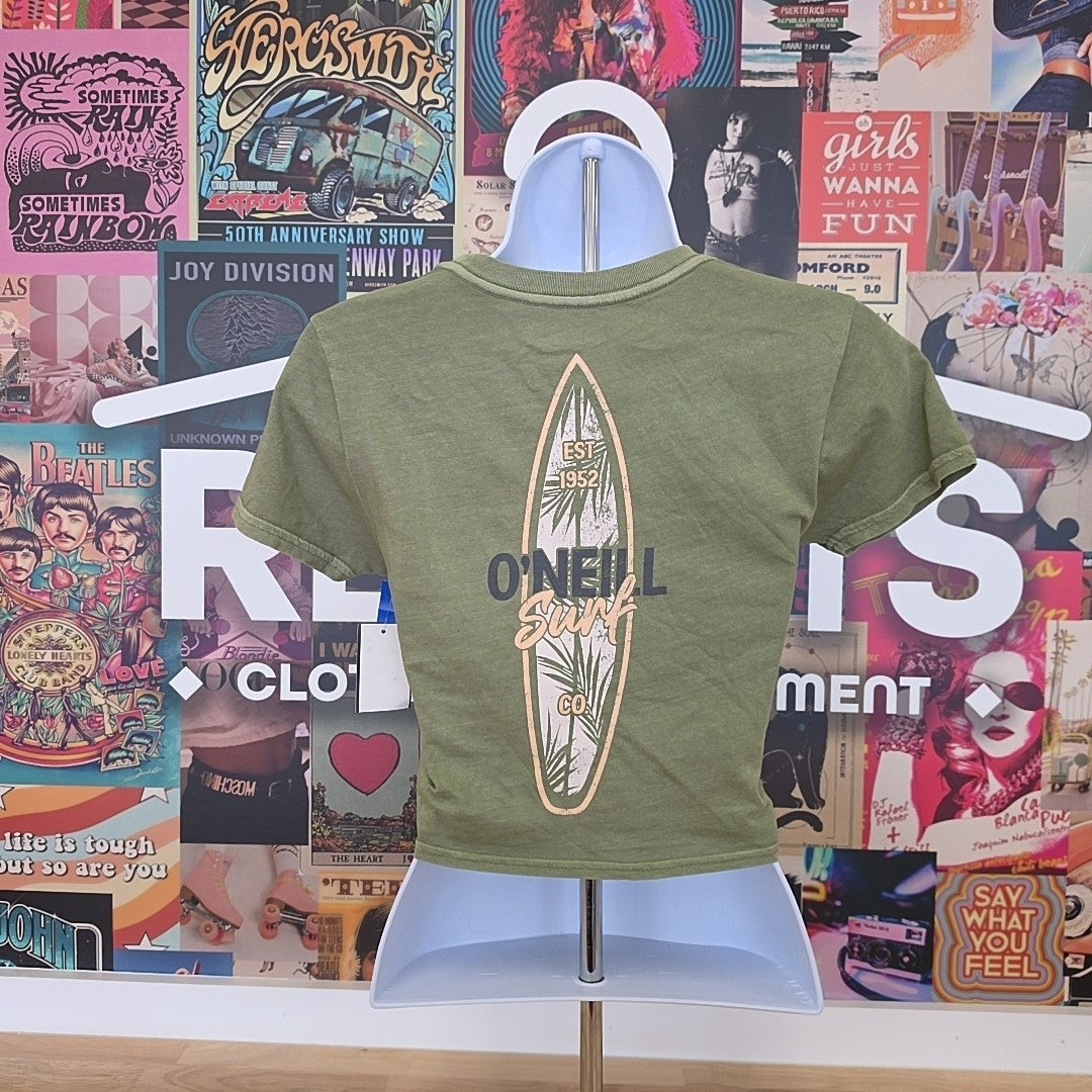 O'Neil Size S Thruster Graphic Print Cotton T-Shirt - Oil Green