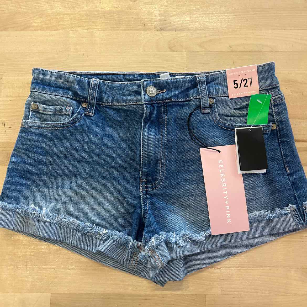 Celebrity Pink Juniors' Mid-Rise Fringe-Cuff Shorts - Temecula - 5