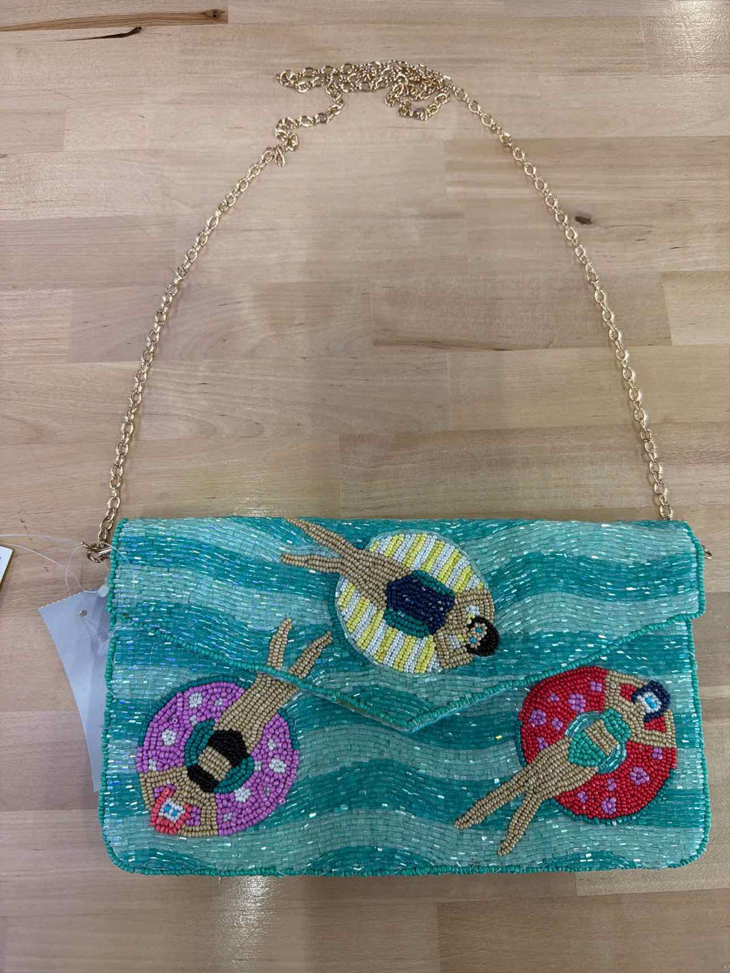 On 34th Blue Beaded Crossbody