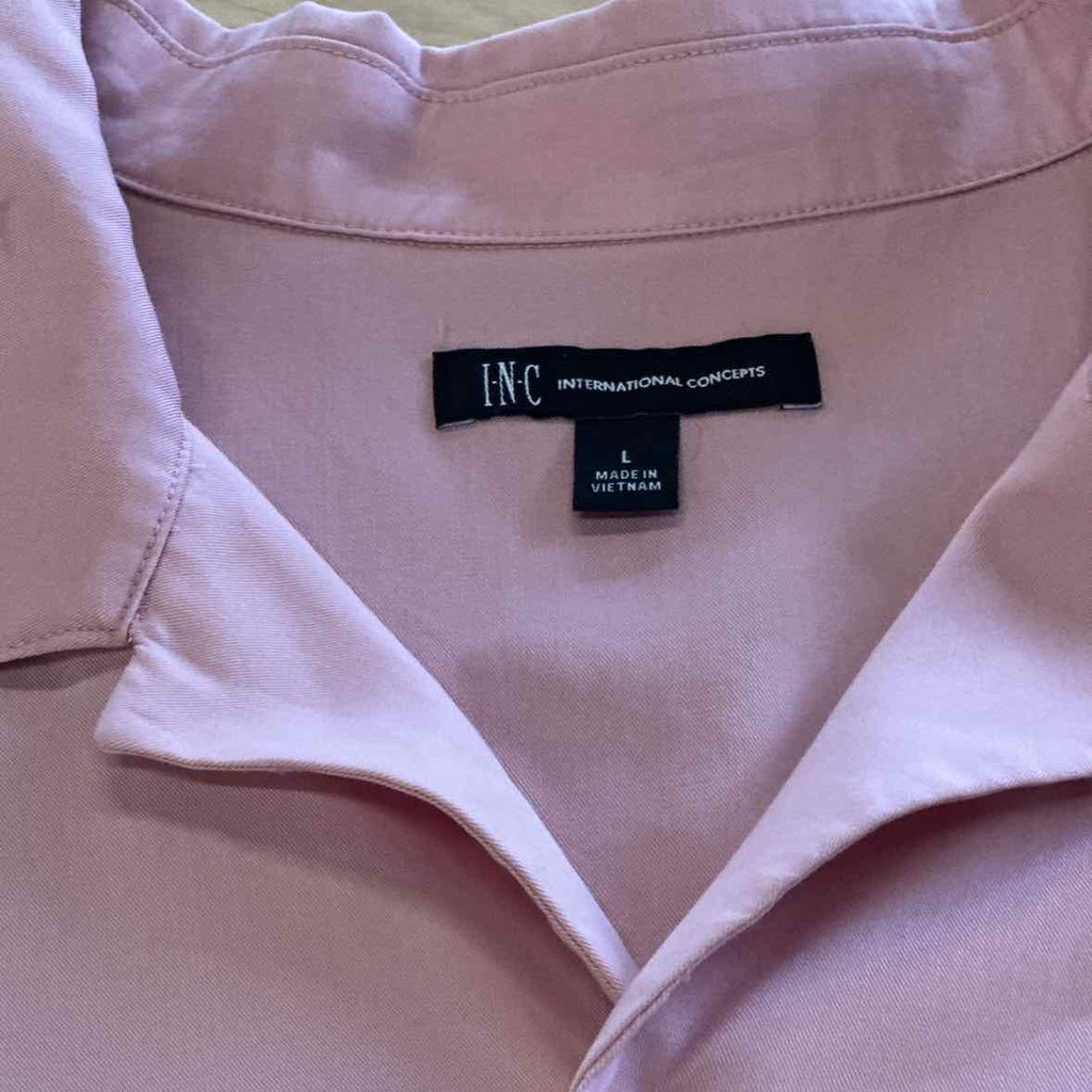 INC Size L Pink MENS Button Down Shirt