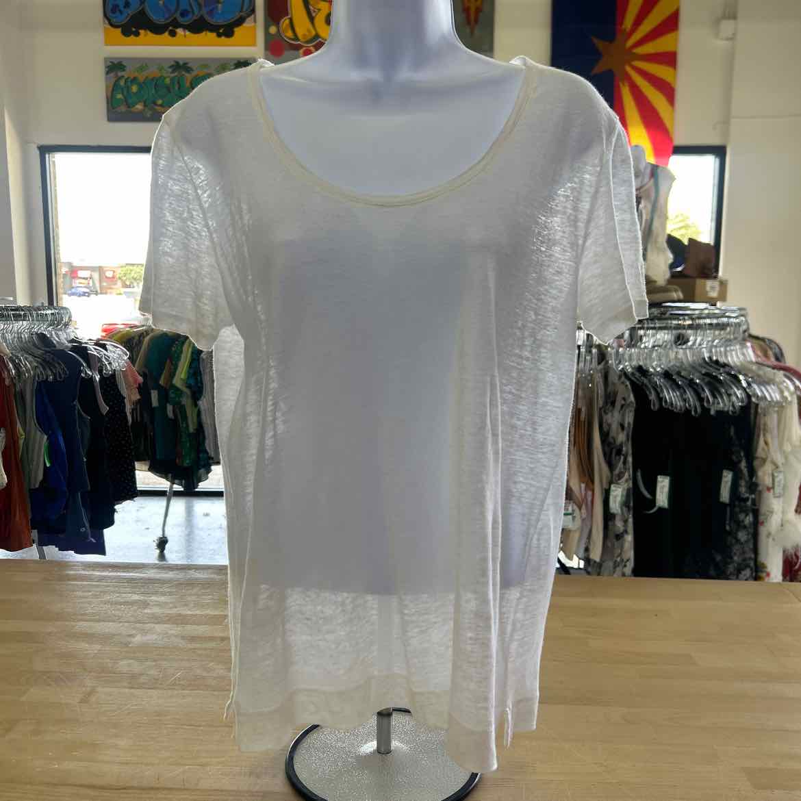 Ann Taylor Size M White Preloved Blouse SS