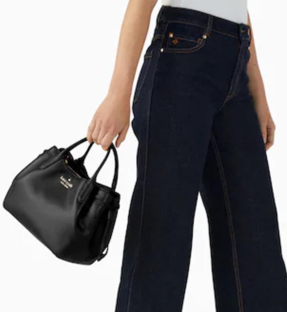 Kate Spade New York Womenâ€™s Pebbled Leather Dumpling Satchel Bag Black