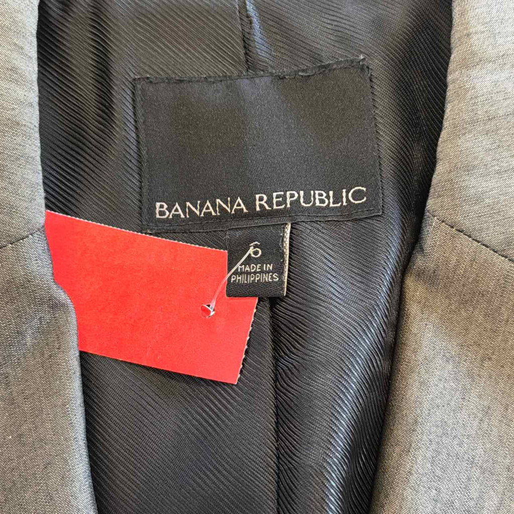 Banana Republic Size 6 Gray Used Blazer