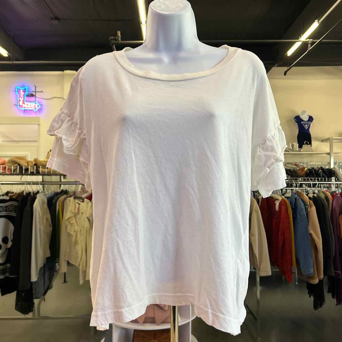 Current/Elliot Size 0 White Preloved Blouse SS