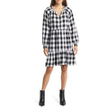 beach lunch lounge Size M Black White Checker Mini Shift Dress NWT