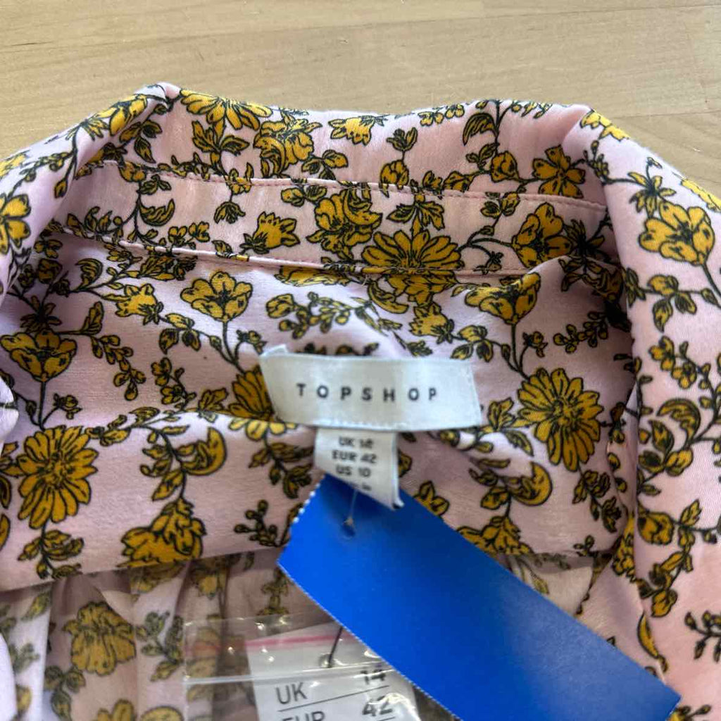 topshop Size 14 Pink Button Down Shirt