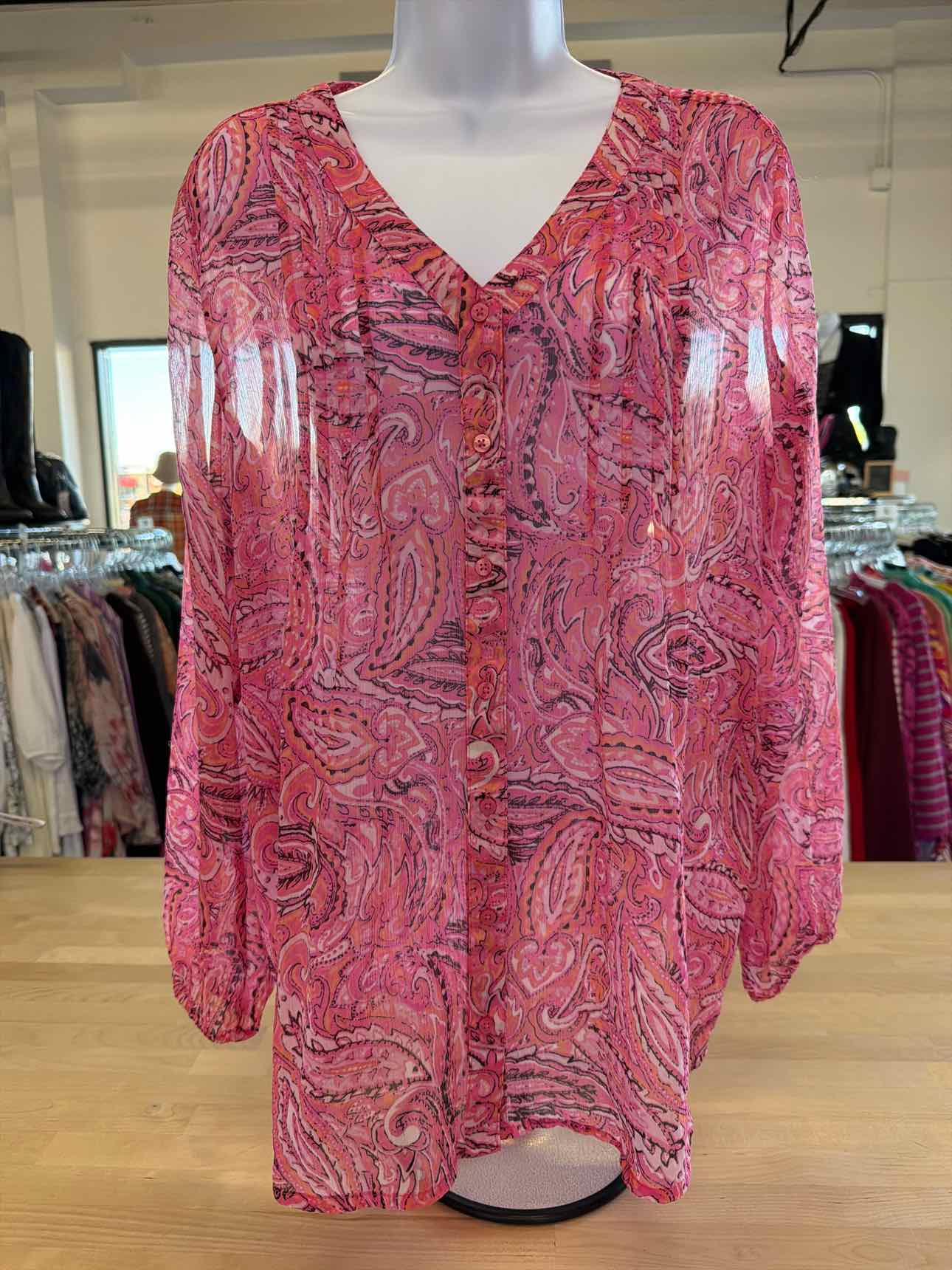 Kim Rogers Size L Pink Blouse