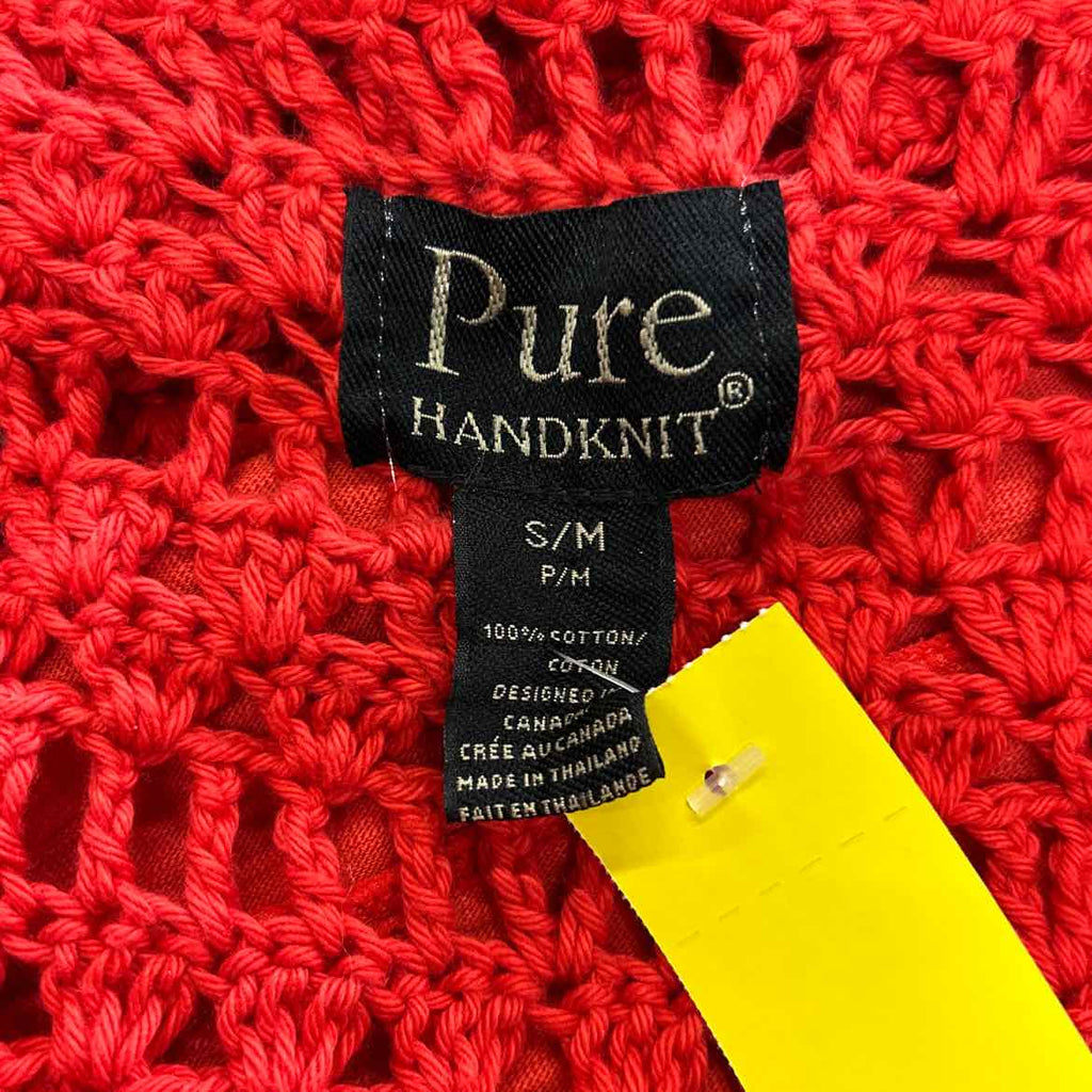 Pure Handknit Size S/M Red Vest