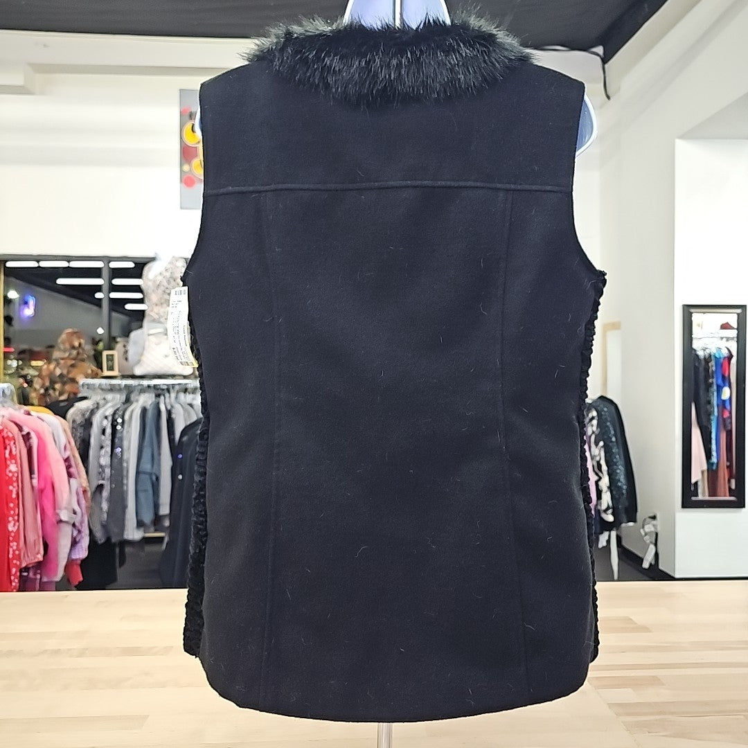 Jaclyn Smith Size S Black Fur Vest