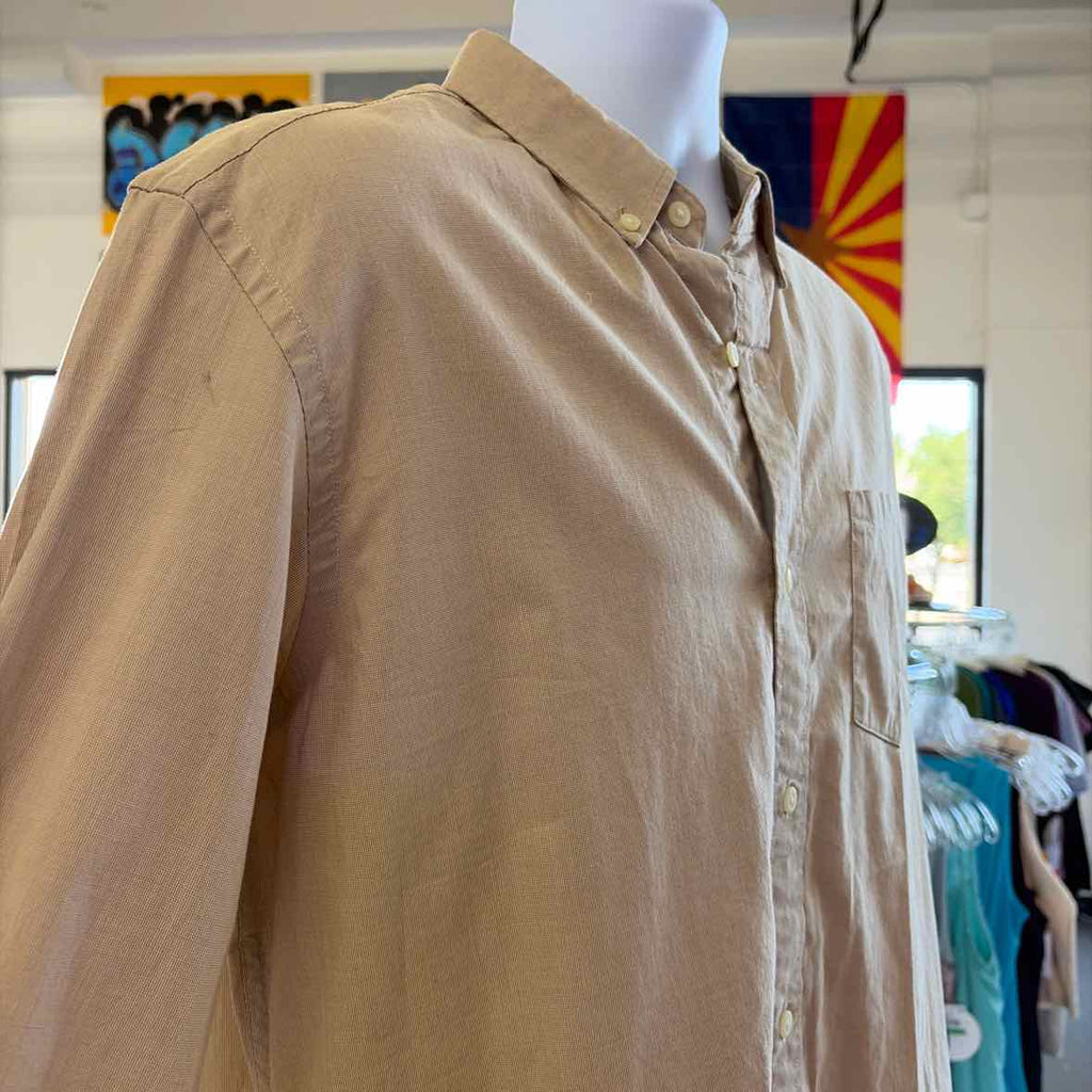 Banana Republic Size L Tan New MENS Button Down Shirt