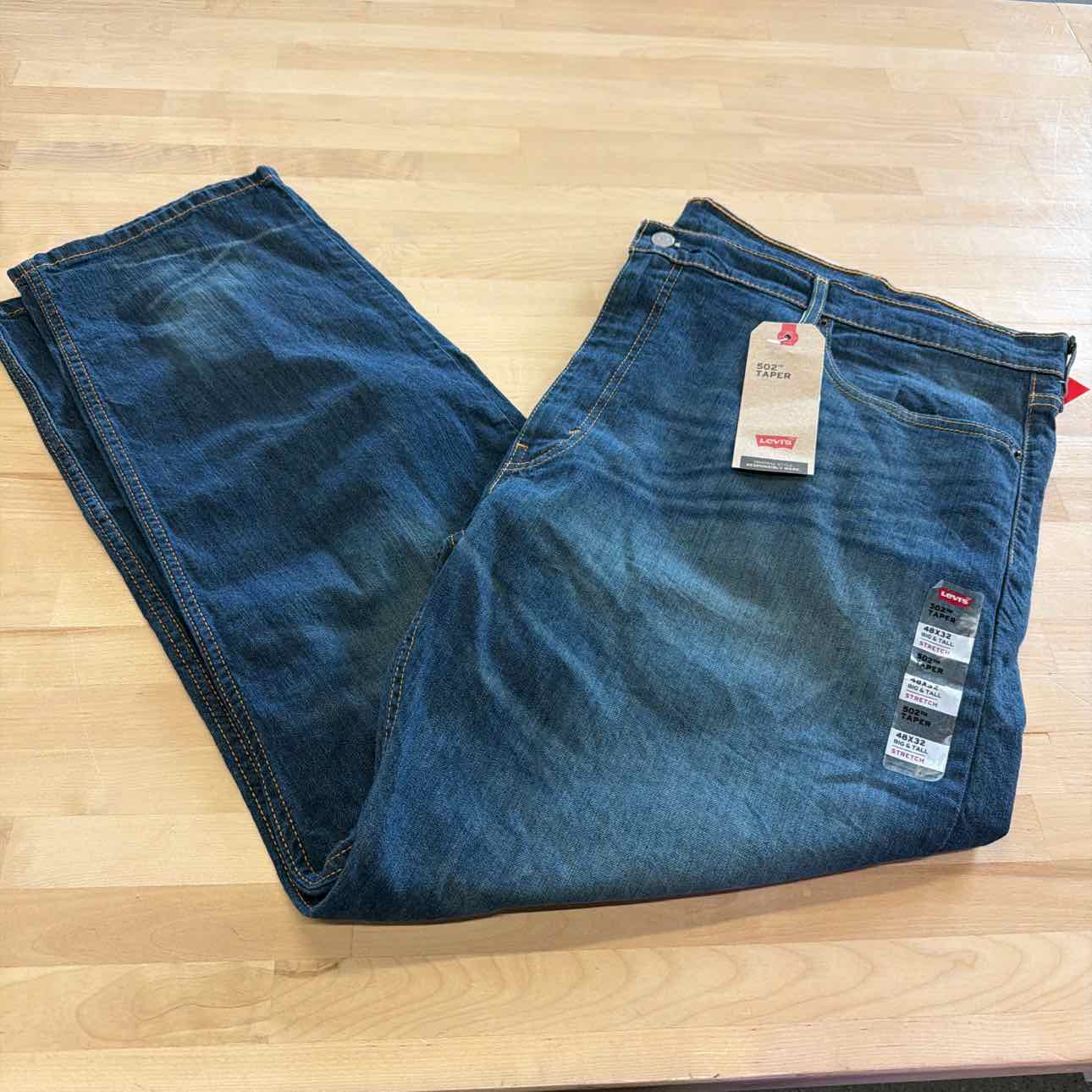 Levi's Big and Tall Mens 502 Regular Tapered Fit Jeans, 48 32, Blue