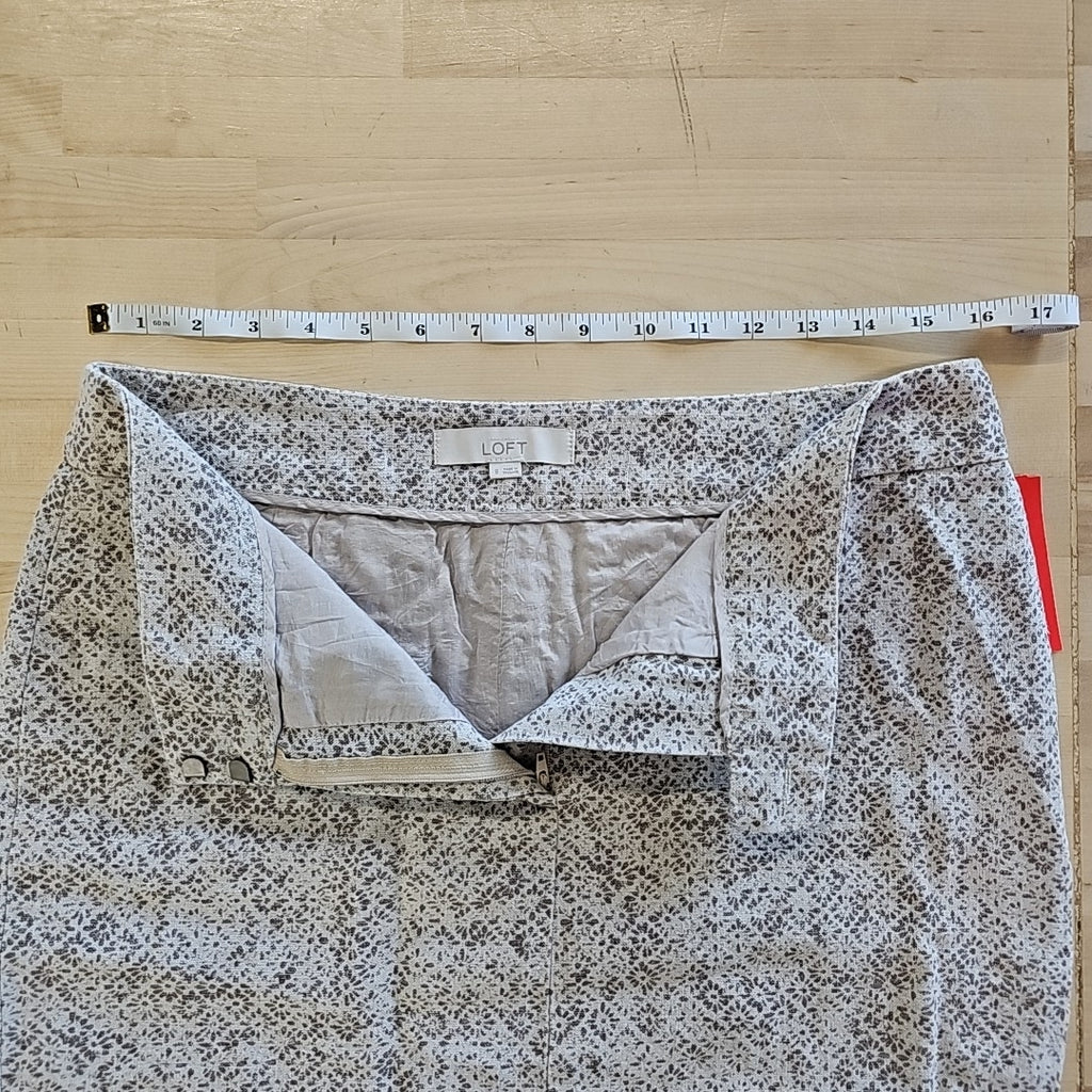 Loft Size 8 Beige Linen Preloved Skirt