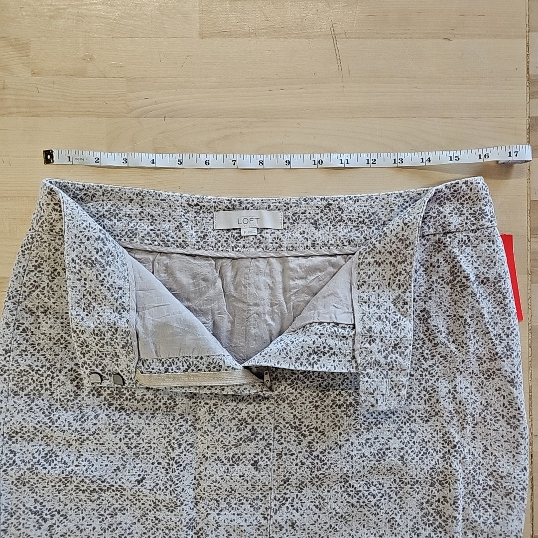 Loft Size 8 Beige Linen Preloved Skirt
