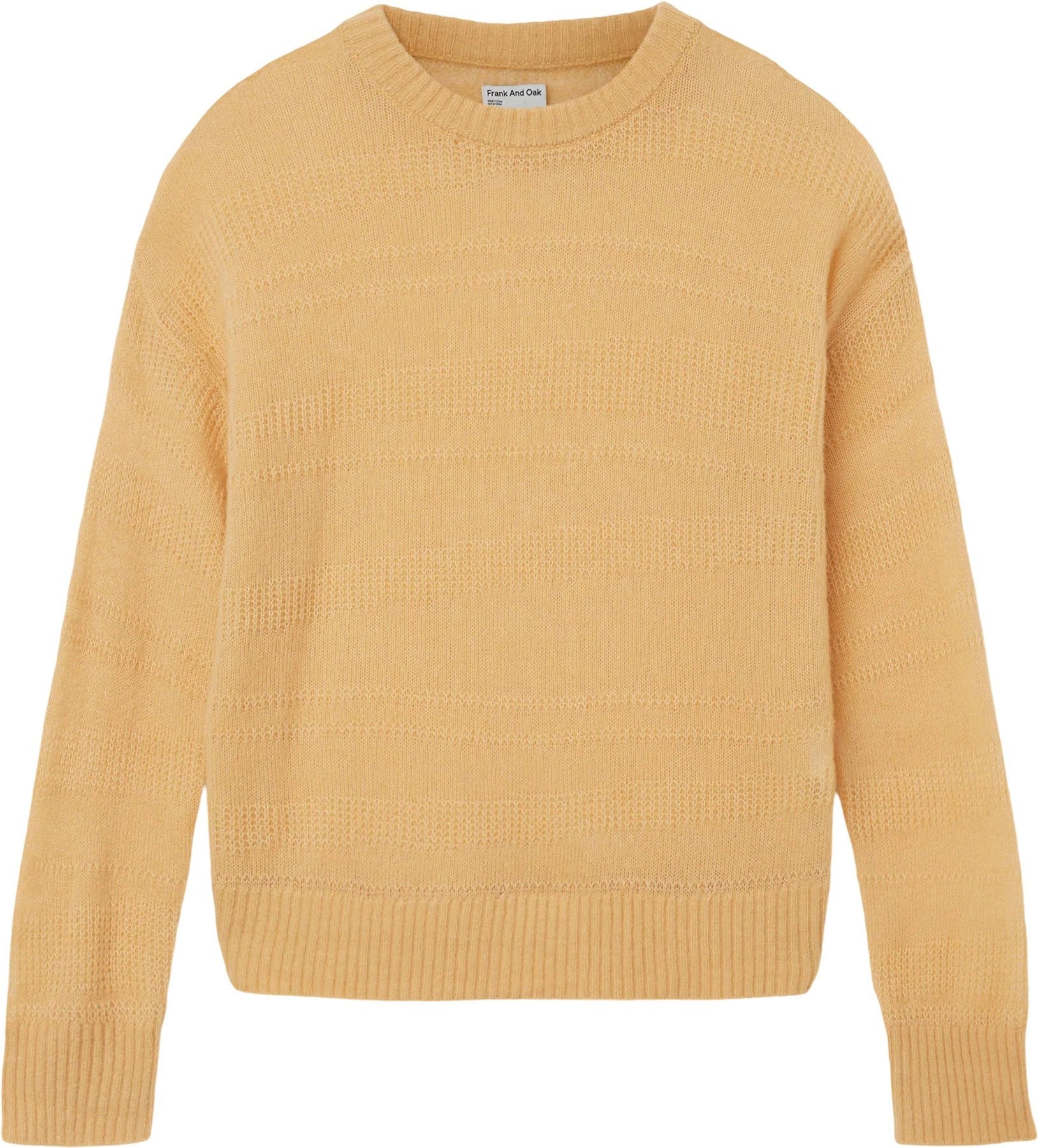 Frank and Oak Women's Openknit Stripe Crewneck Long-Sleeve Sweater