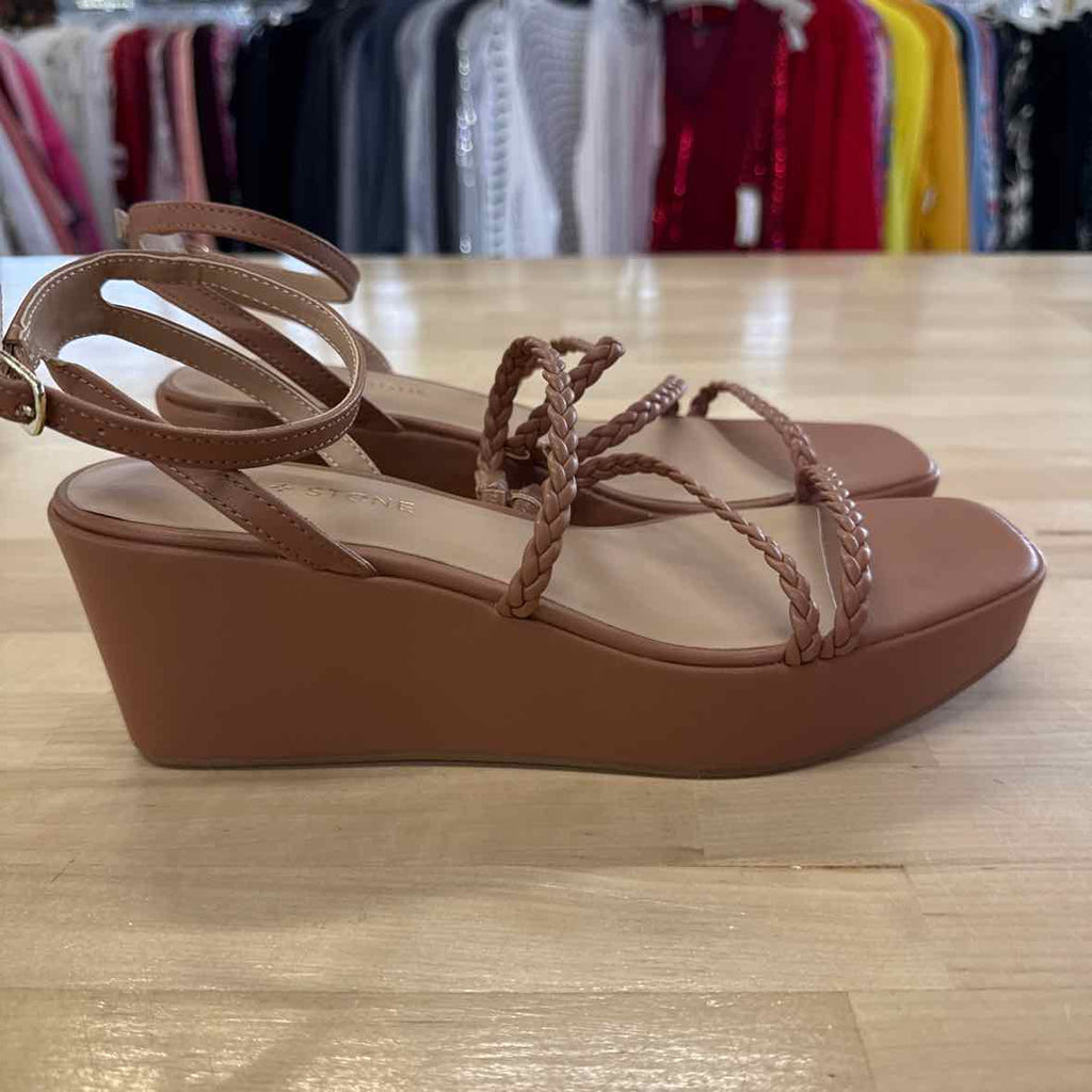 Sun + Stone Size 10 Tan Braided Strap Wedges