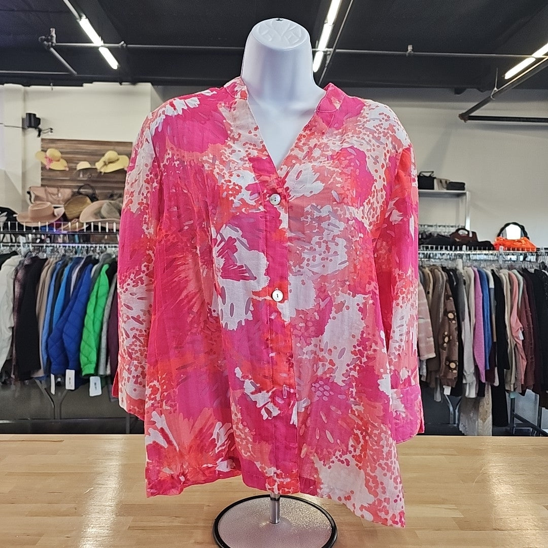 Ruby Rd Size 12 Pink Button Down Shirt