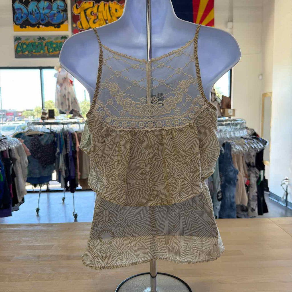 Kirra Size XS Cream Lace Preloved Tank