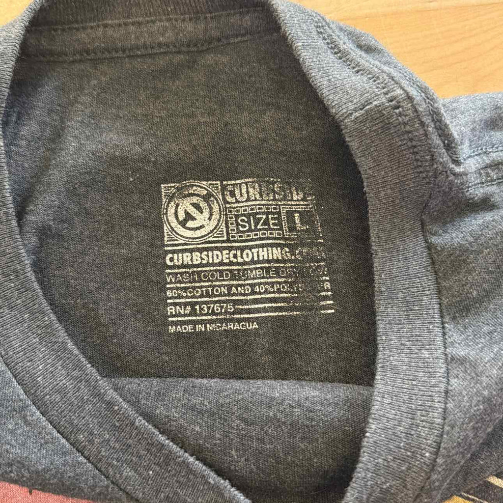 CurbSide Size L Gray Preloved MENS T-shirt