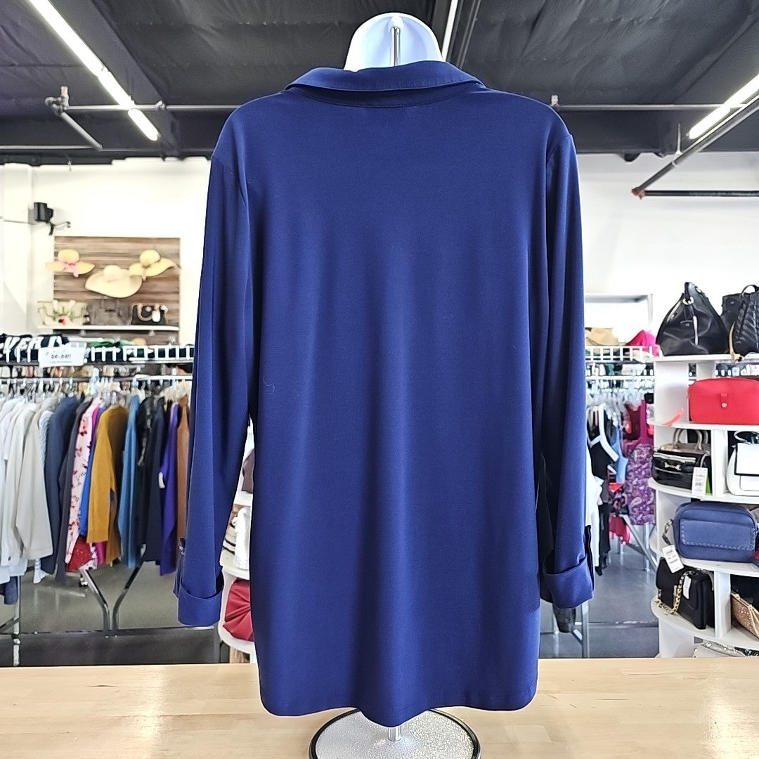 Jones New York Size L Blue Preloved Blouse LS