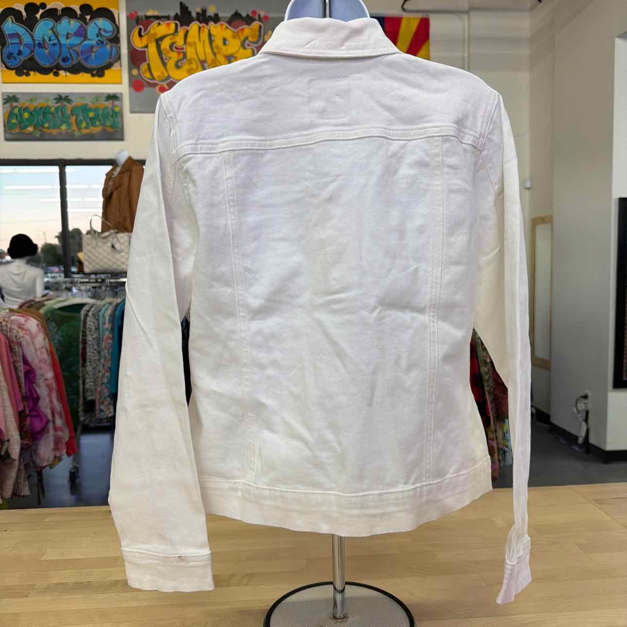 Gloria Vanderbilt Size M White Denim New Jean Jacket