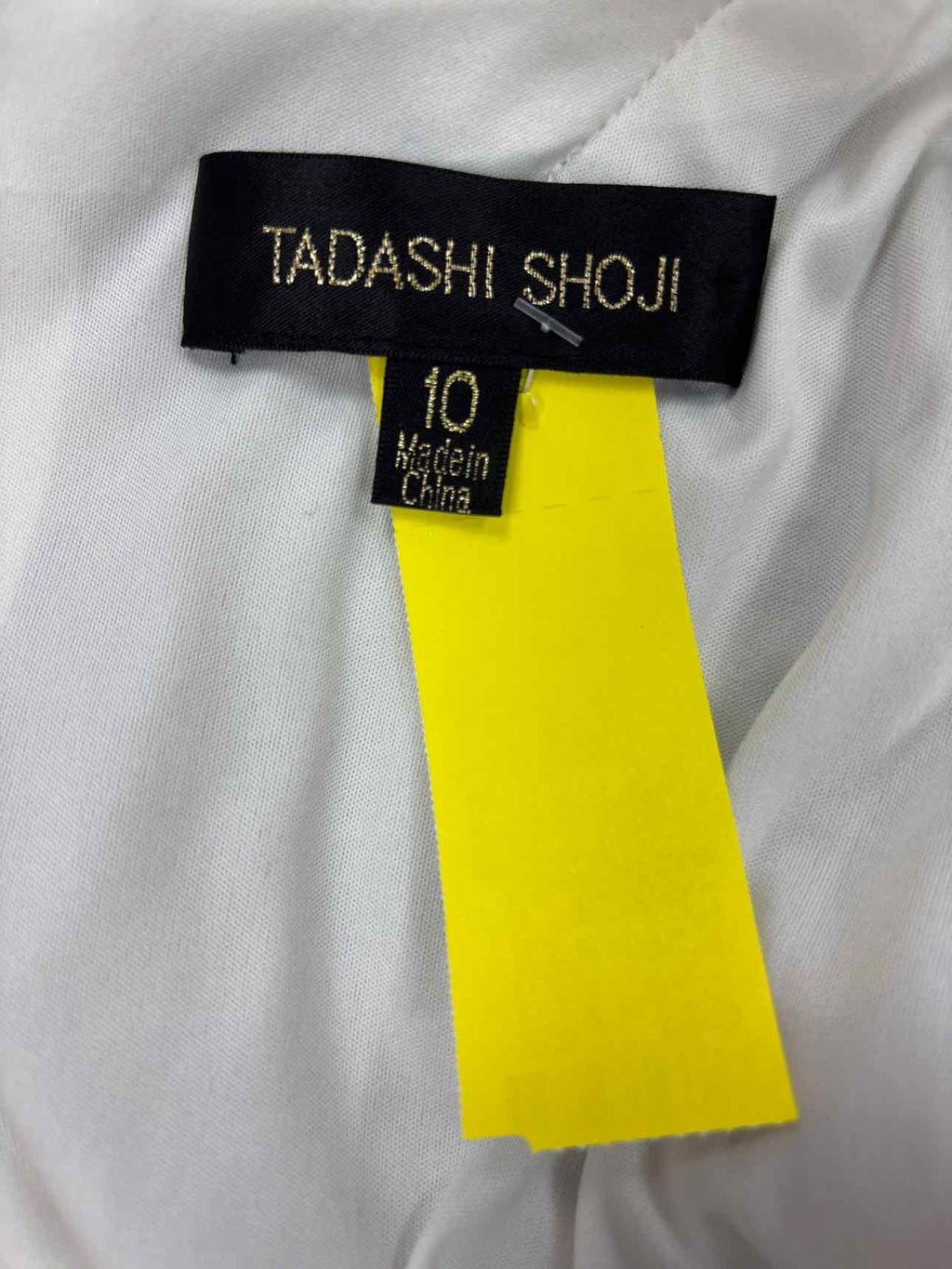 Tadashi Shoji Size 10 Sano Cream and Taupe Embroidered Preloved Sleeveless Dress