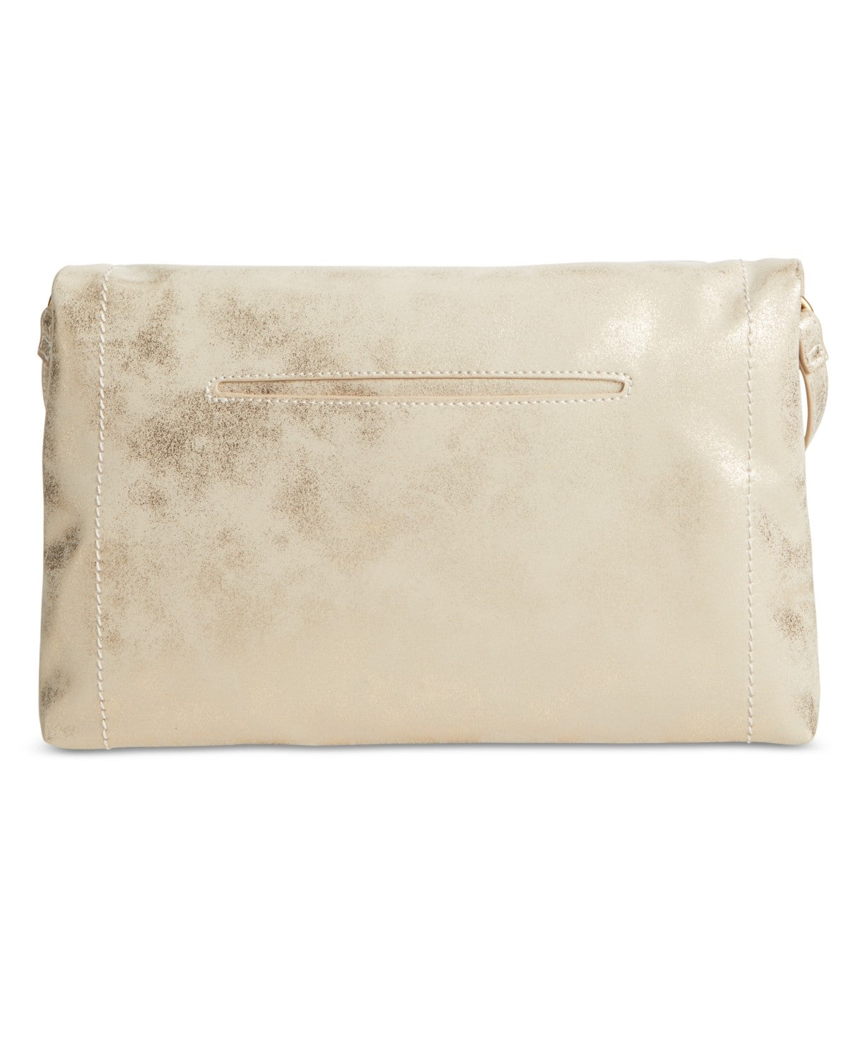 Style & Co Whipstitch East West Flap Crossbody - Mtl Gold