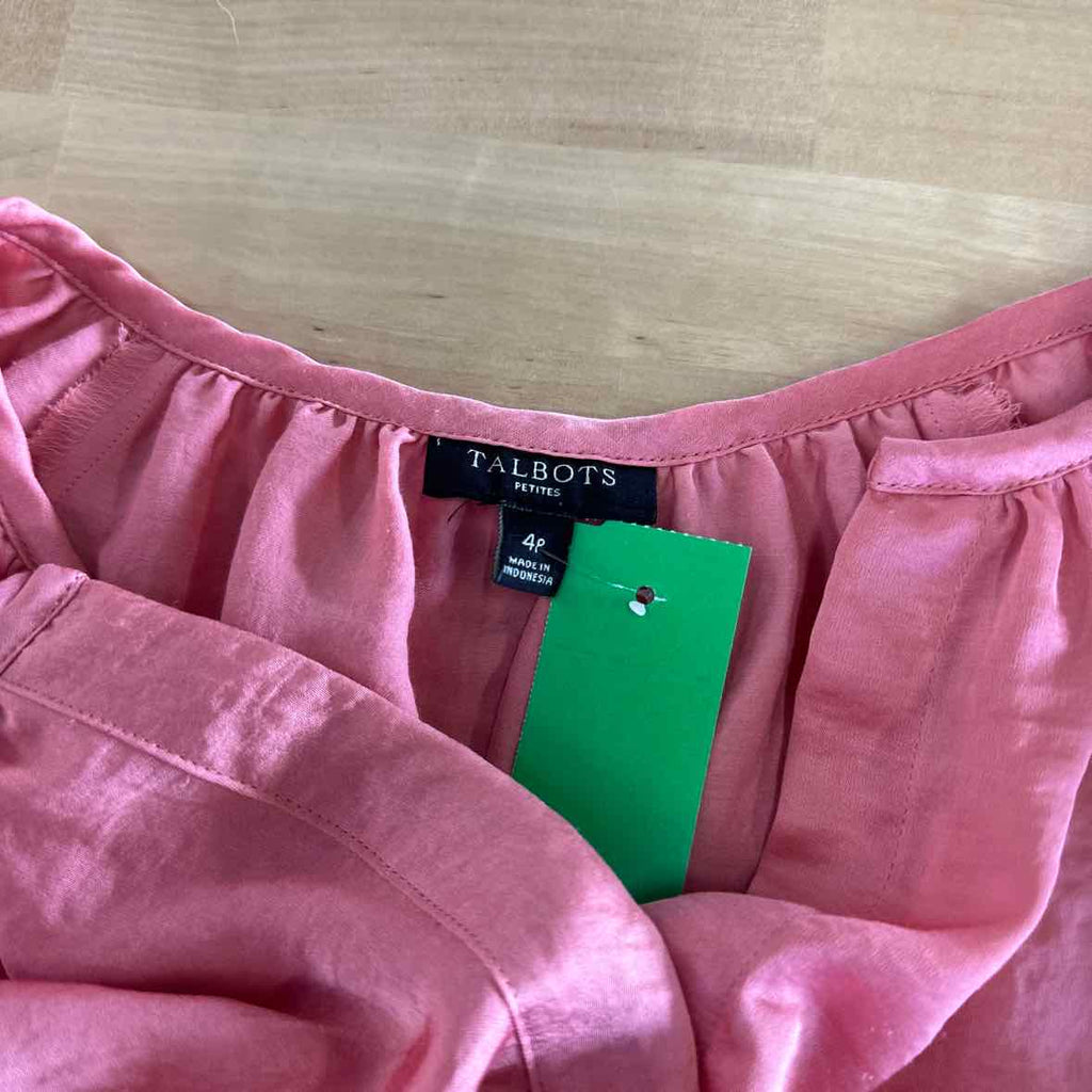 Talbots Size 4P Pink Blouse