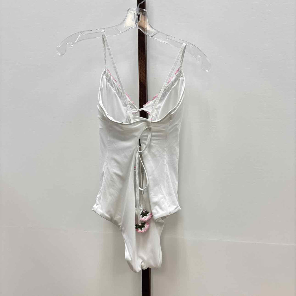 becca Size L White & Pink Swimsuit