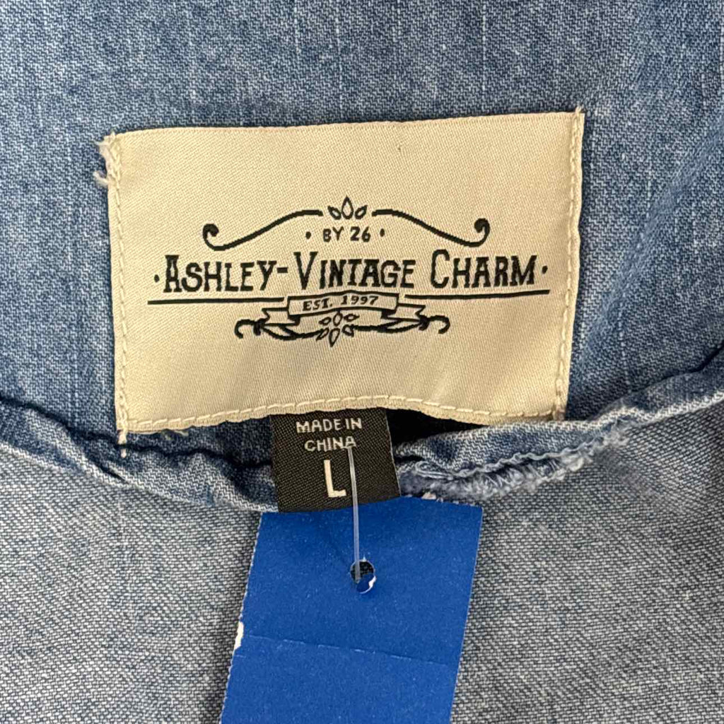 Ashley Vintage Charm Size L Light Blue Jacket