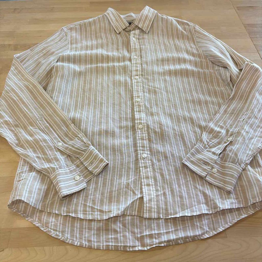 Michael Kors Size L Beige New MENS Button Down Shirt
