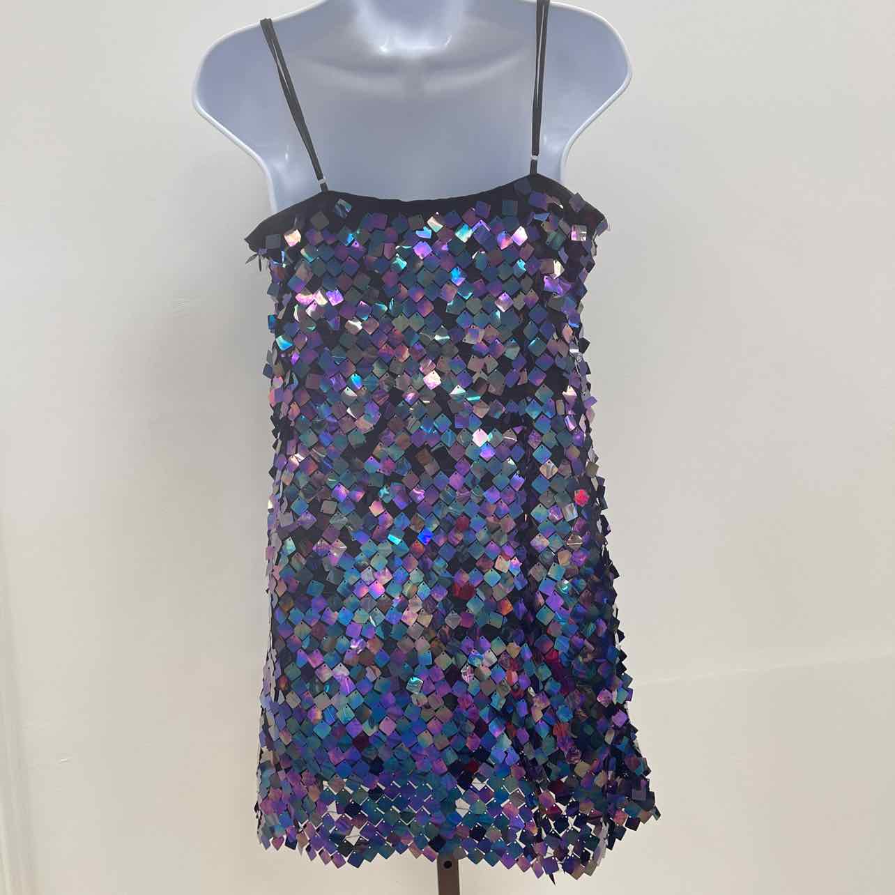 astr Size S Porsche Sleeveless Sequin Mini Dress - Purple Multi