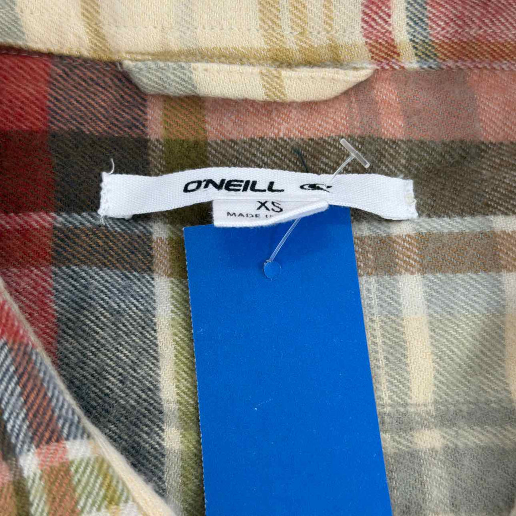O'Neil Size XS Logan Plaid Cotton Flannel Button-Front Shirt