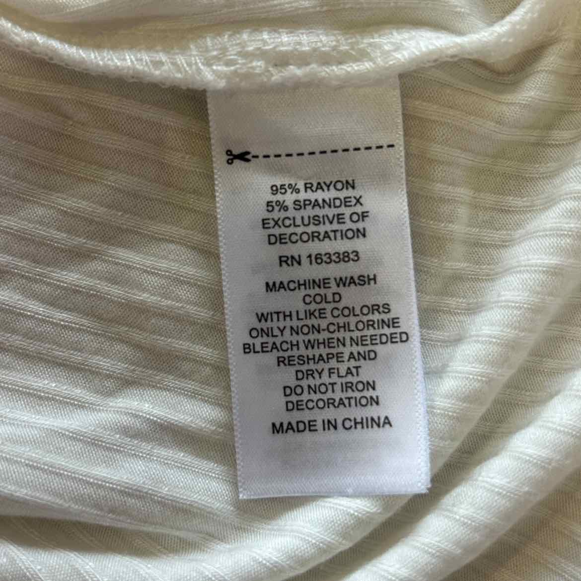 Rio & Rian Size 1X White Preloved Blouse LS