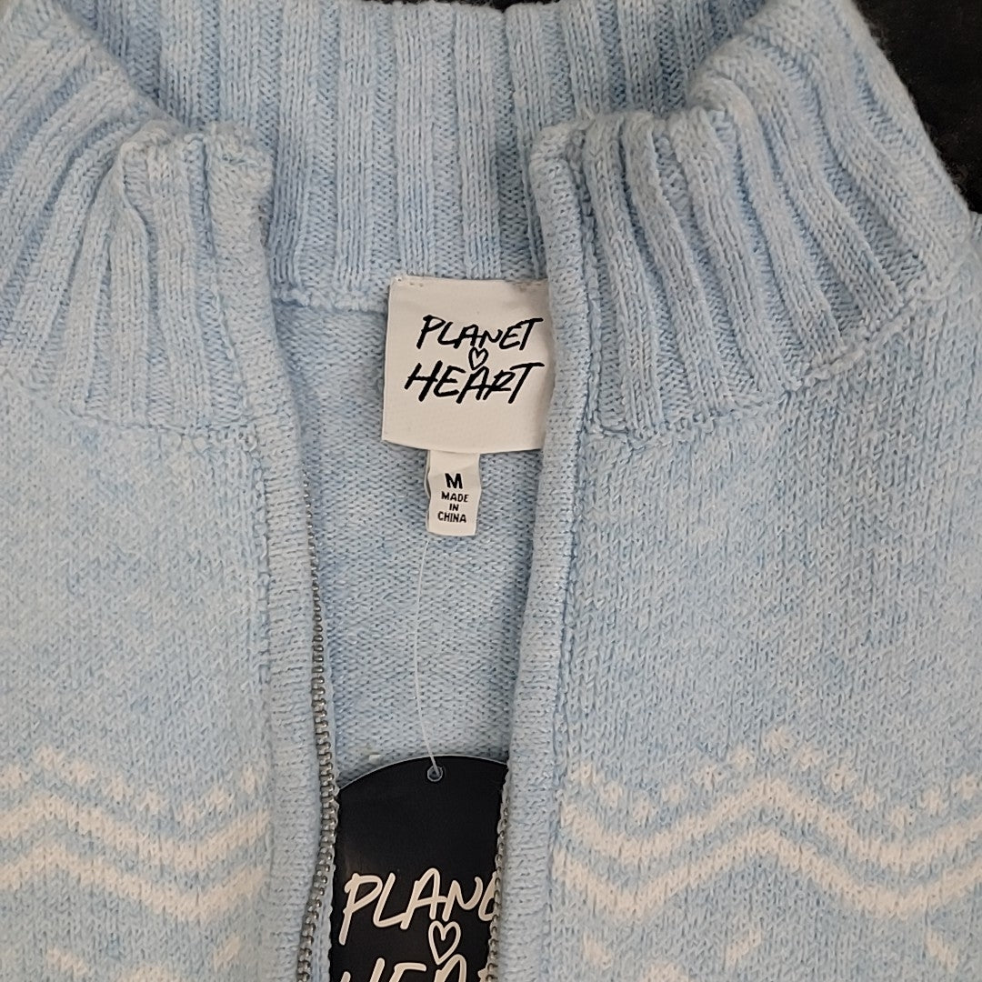 Planet Heart Size M Blue New Sweater