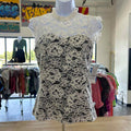 White House Black Market Size 0 White & Black Lace New Sleeveless