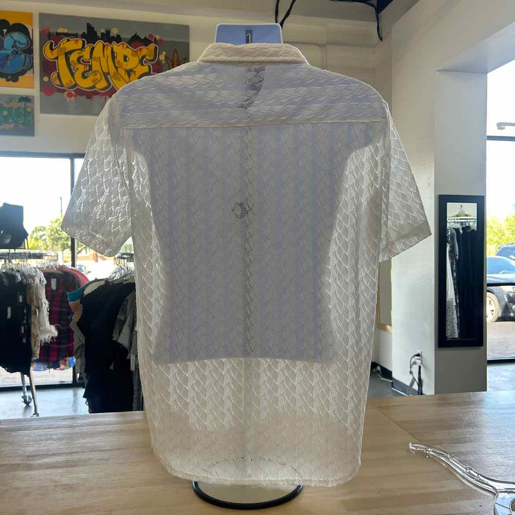 jogal Size M White Preloved MENS Button Down Shirt