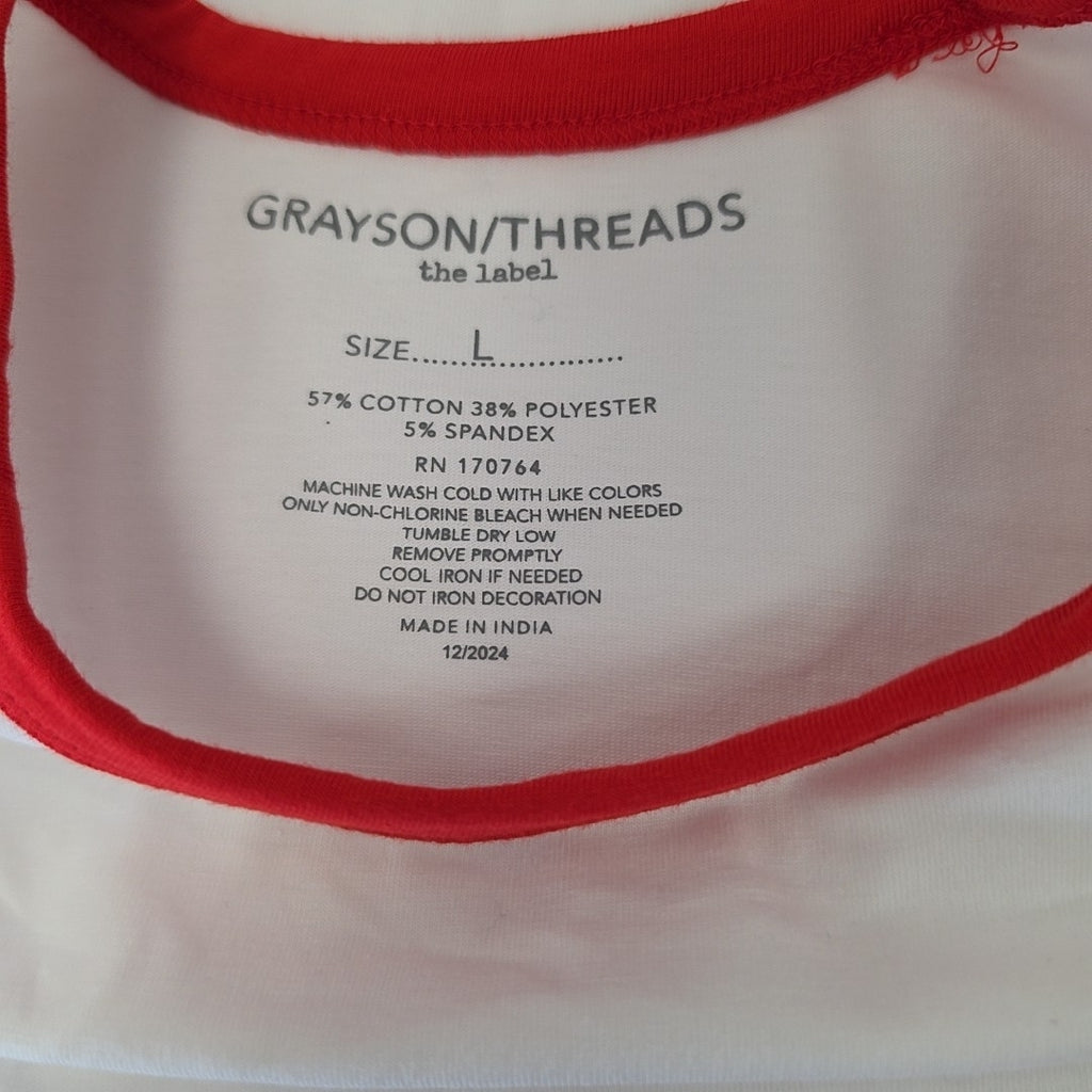 Grayson Threads Size L Los Angeles Ringer T-Shirt - Bright White