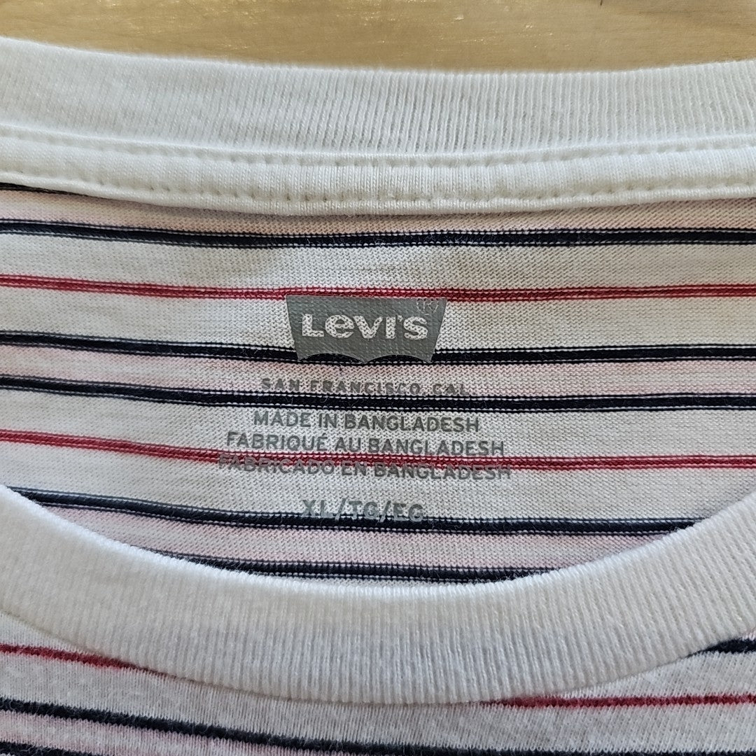 Levi's Premium Women's the Perfect Crewneck Cotton T-Shirt - Anita Stripe Zinfan