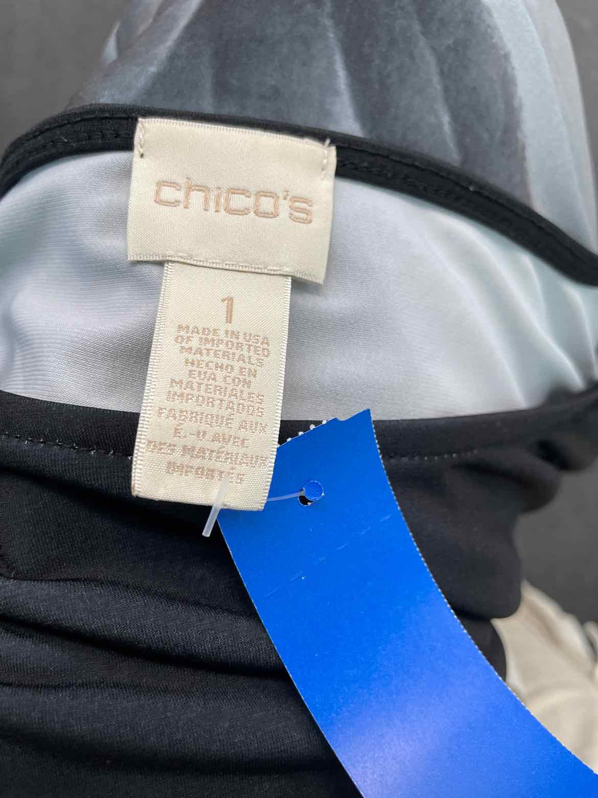 Chico's Size 1 Black & beige Dress