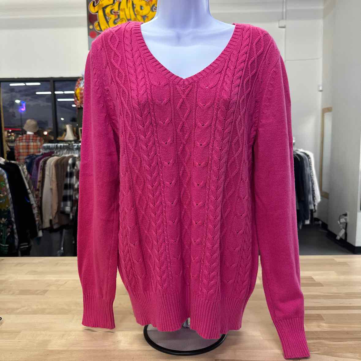 St John's Bay Size L Pink Sweater