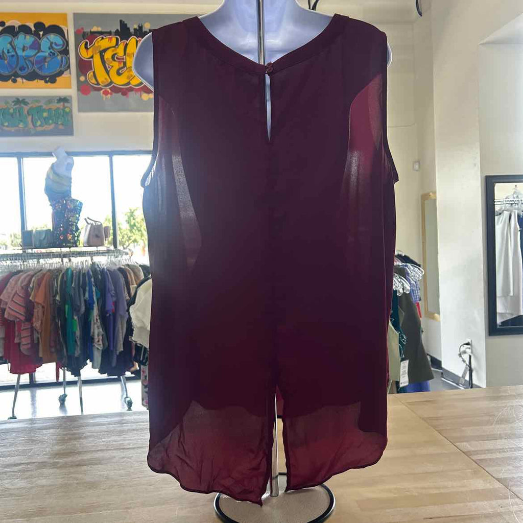 Sami & Jo Size XL Burgundy Polyester Preloved Sleeveless