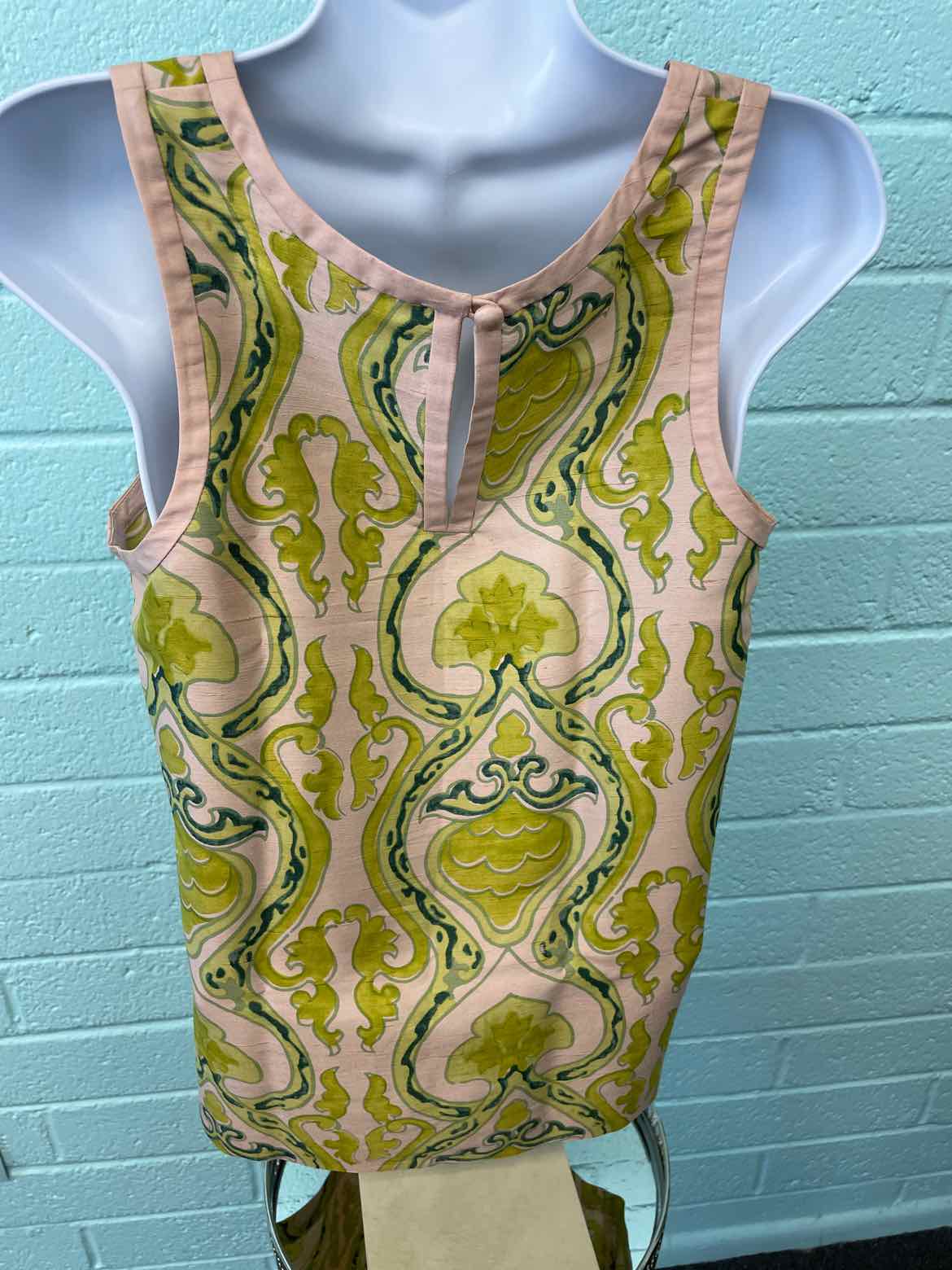 J Crew Size 4 Peach Print Sleeveless