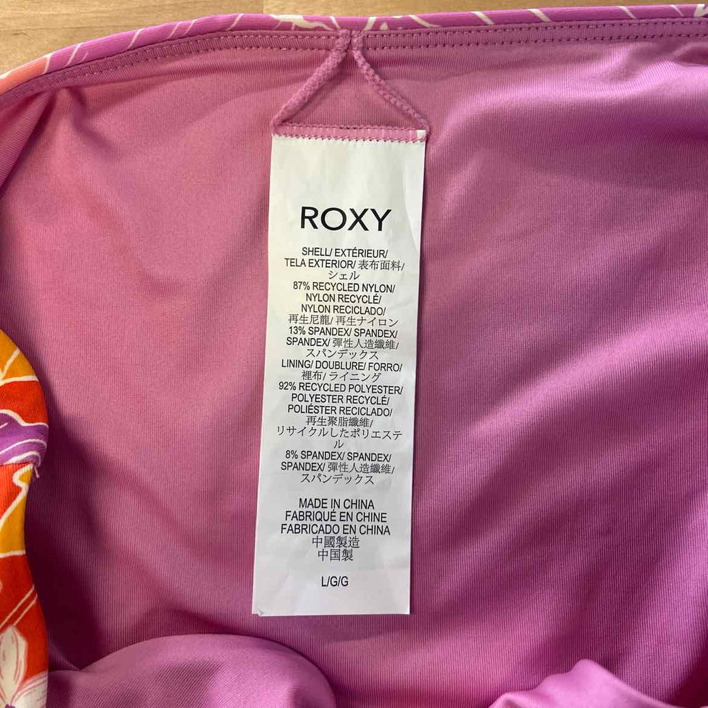 Roxy Size L Bell Bottom Blooms High Waist Bikini Bottoms