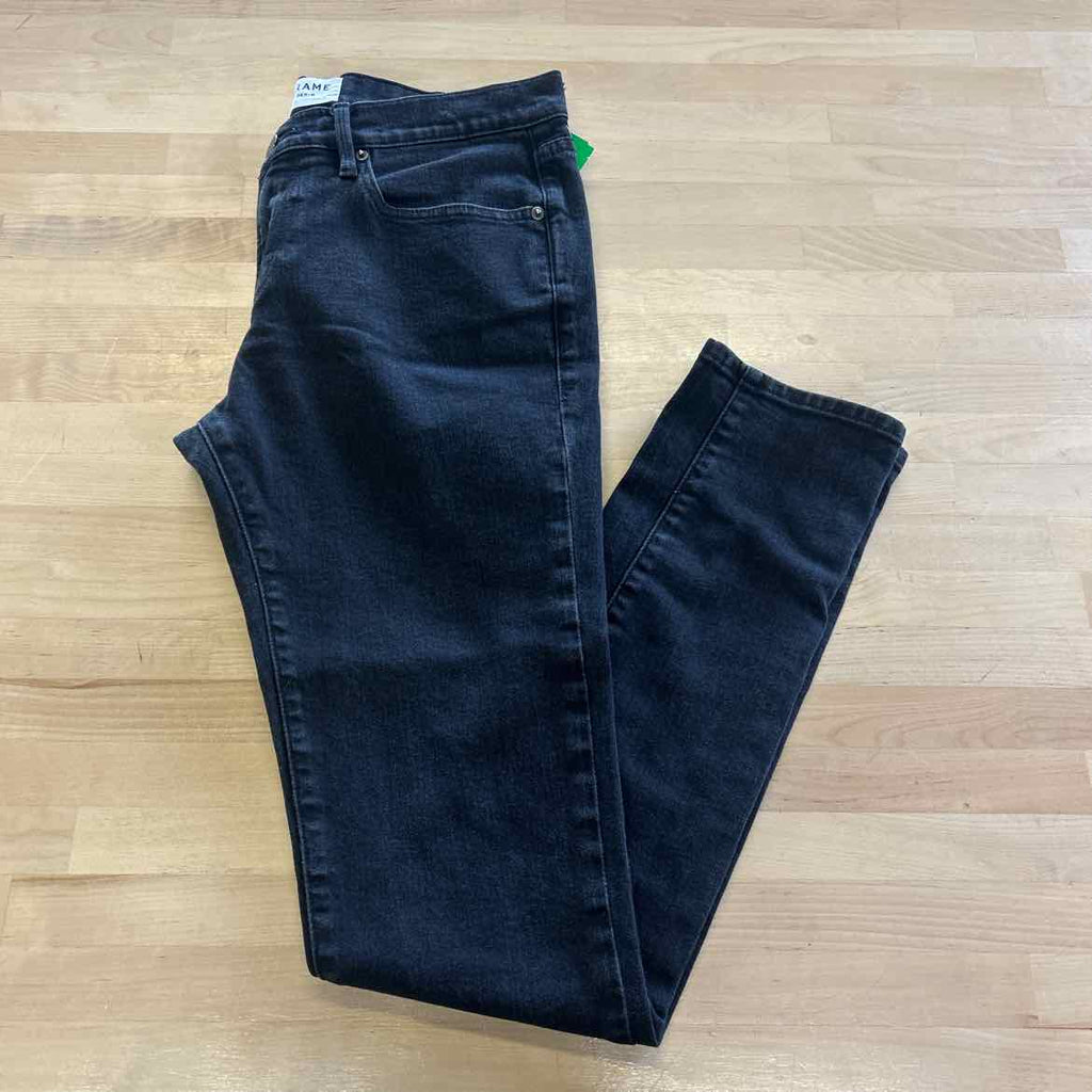 Frame Size 20 Black & Aqua Denim Preloved Jeans