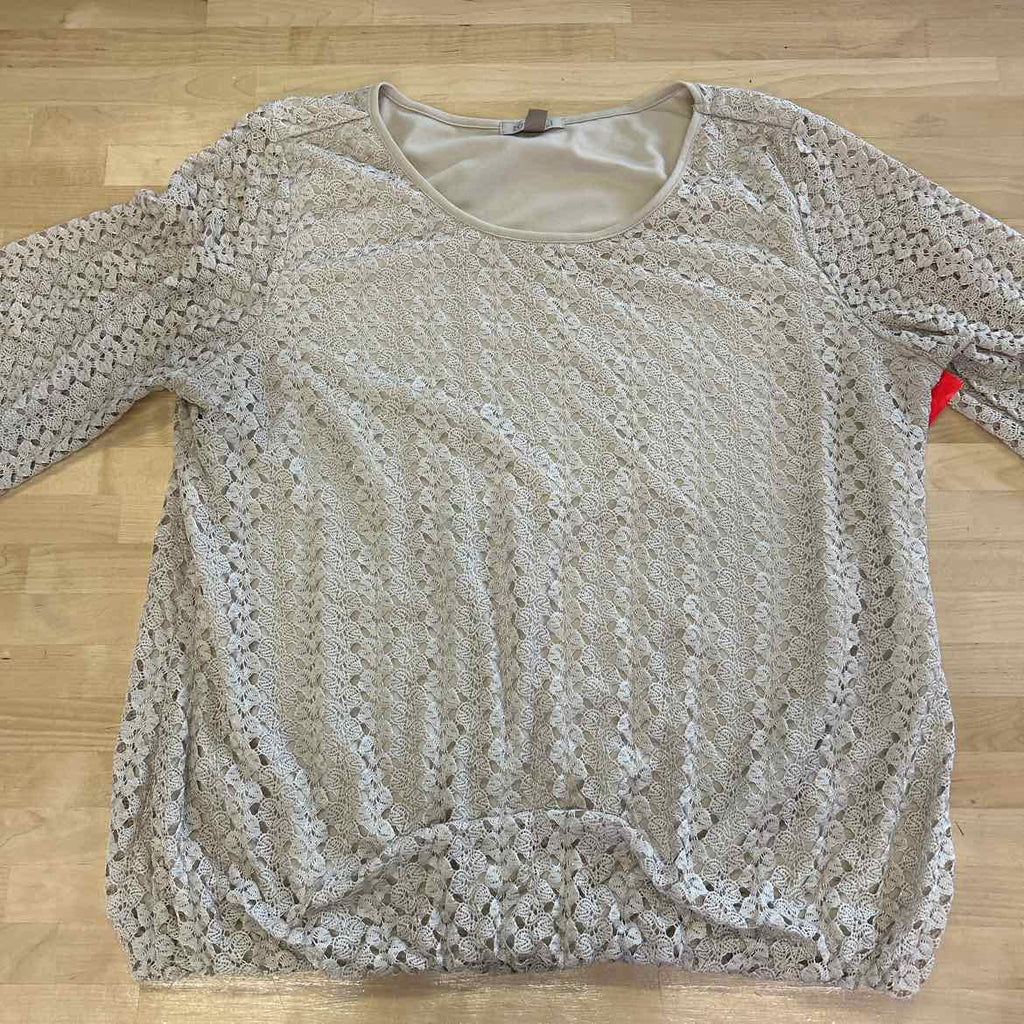 Roz & Ali Size 2X Beige Lace Preloved Blouse