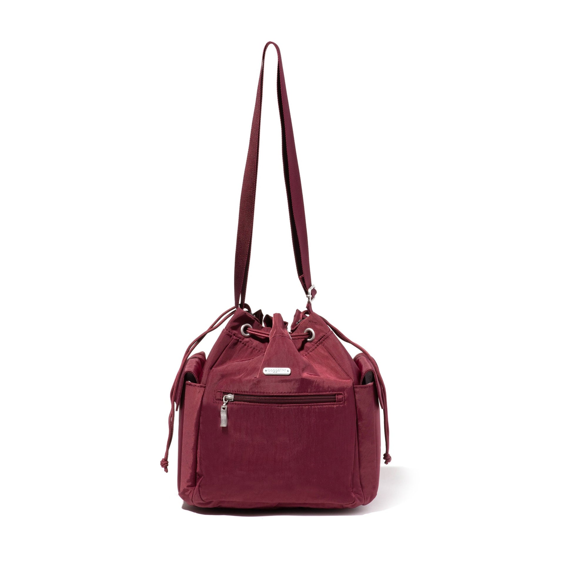 Baggallini Drawstring Crossbody Bag - Dark Cherry