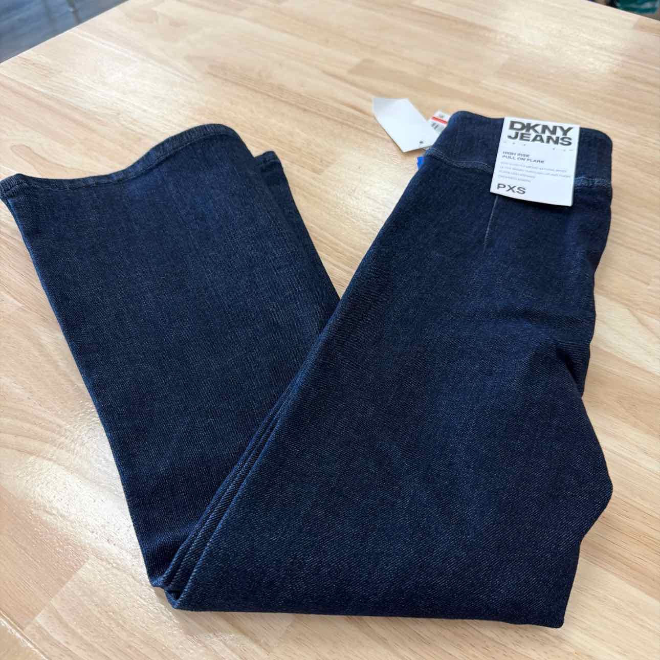DKNY Size PXS Petite High-Rise Pull-on Kick-Flare Jeans