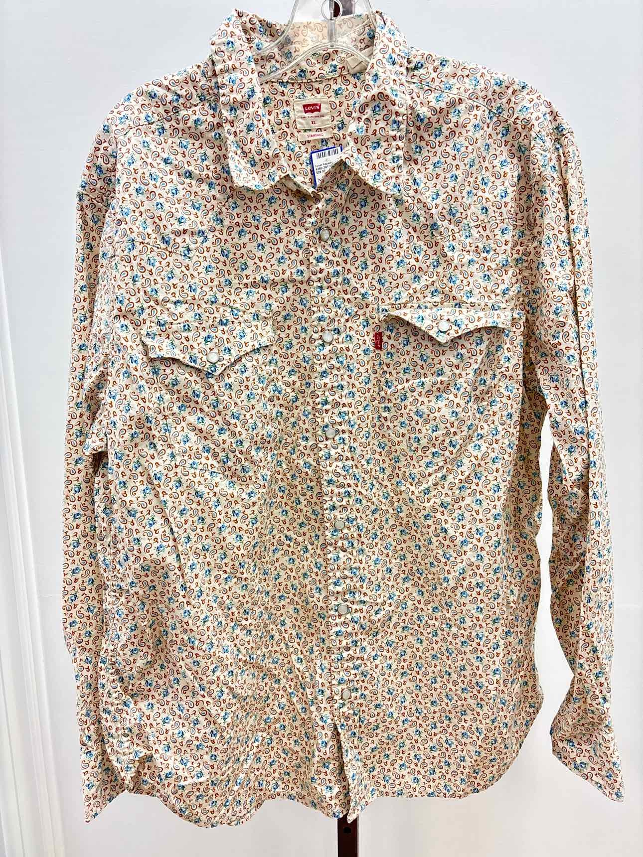 Levi's Size XL Men's Classic Western Shirt Carsen Ditsy Oatmeal
